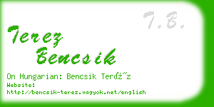 terez bencsik business card